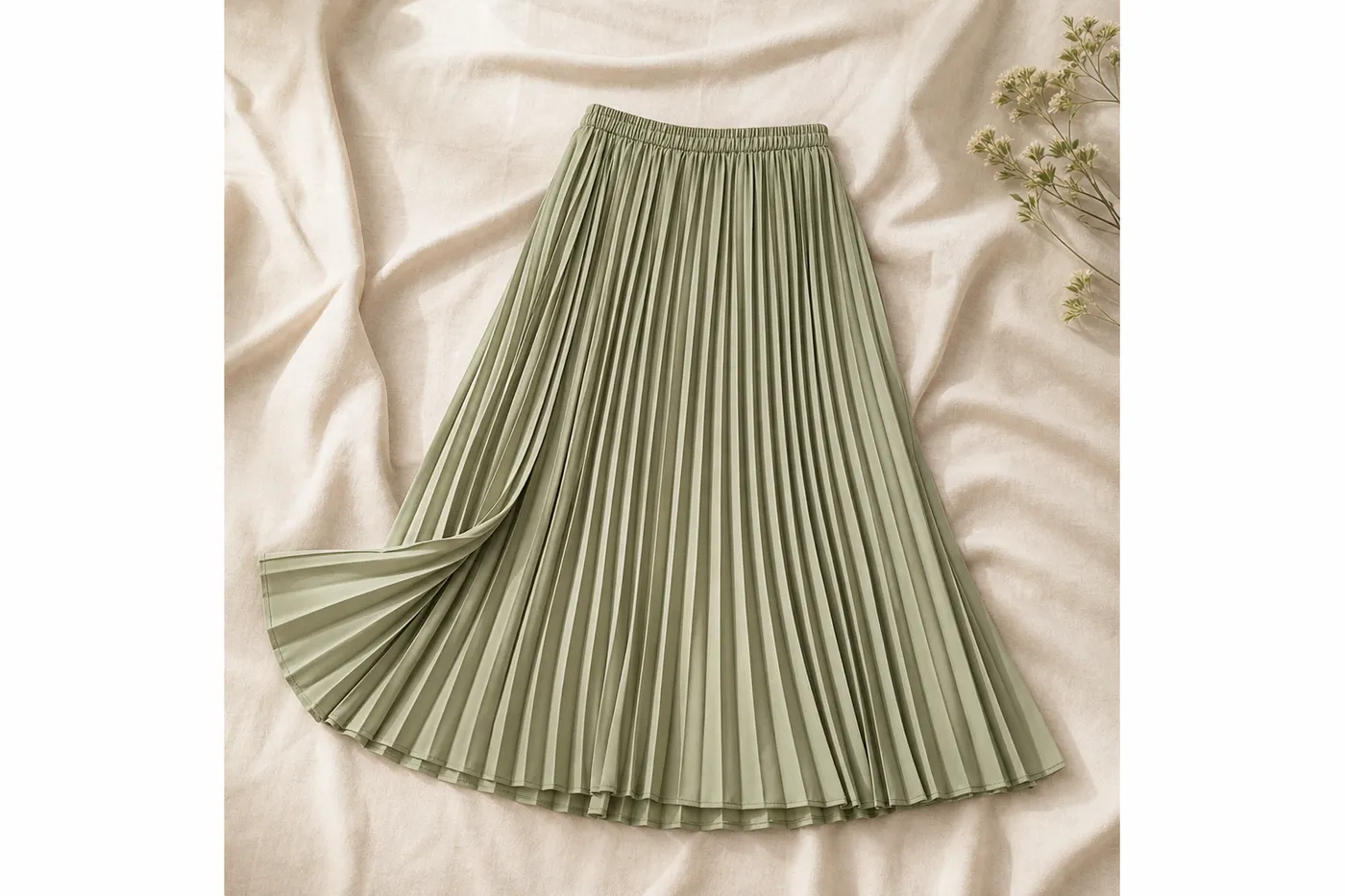 Iconic Pleated Midi Skirt