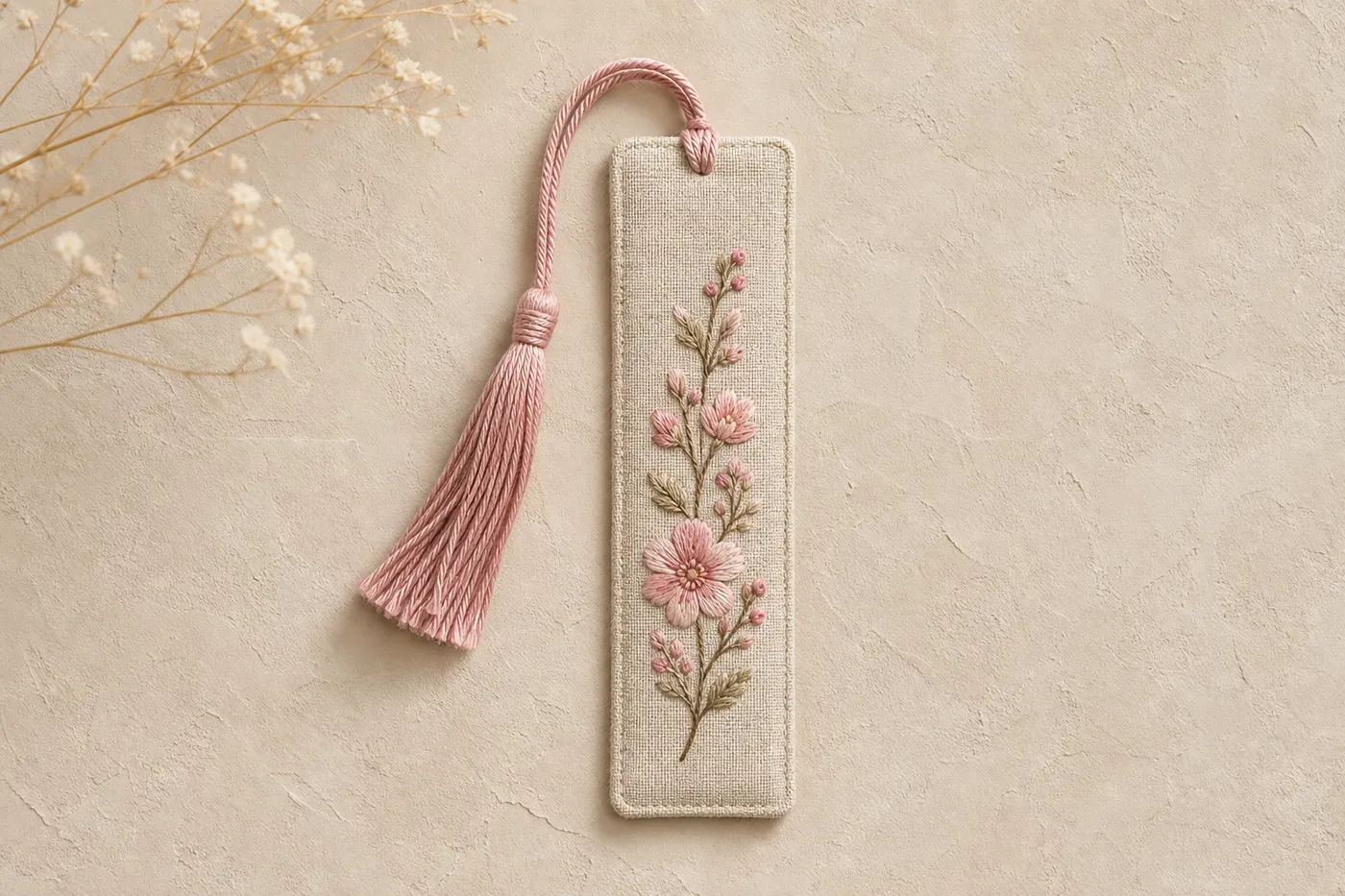 Signature Embroidered Fabric Bookmark No.22